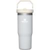 STANLEY IceFlow 2.0 Flip Straw Tumbler with Handle 30 oz | Twist On Lid and Flip Up Straw | Leak Resistant Water Bottle | Insulated Stainless Steel | BPA-Free | Exclusive Toasted Almond(Cloud)