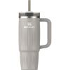STANLEY Quencher H2.0 Tumbler with Handle and Straw 30 oz | Flowstate 3-Position Lid | Cup Holder Compatible for Travel | Insulated Stainless Steel Cup | BPA-Free | Exclusive Toasted Almond(Fluted Ash Gloss)
