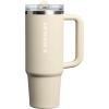 STANLEY Quencher ProTour Flip Straw Tumbler with Leakproof Lid | Built-In Straw & Handle | Cupholder Compatible for Travel | Insulated Stainless Steel Cup | BPA-Free(Toasted Almond)