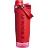 STANLEY Vitalize Shaker Bottle 20 oz | Leakproof Insulated Stainless Steel Shaker Cup | Base Storage and Twist On Fast Flow Lid | Protein Shakes and Pre Workout Powder | BPA-Free | Black(Chili Red)