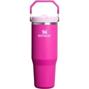STANLEY IceFlow 2.0 Flip Straw Tumbler with Handle 30 oz | Twist On Lid and Flip Up Straw | Leak Resistant Water Bottle | Insulated Stainless Steel | BPA-Free | Exclusive Toasted Almond(Violet Blossom)