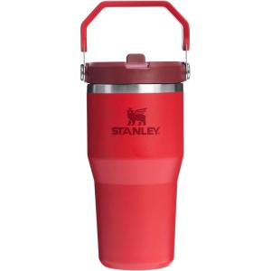 STANLEY IceFlow 2.0 Flip Straw Tumbler with Handle 30 oz | Twist On Lid and Flip Up Straw | Leak Resistant Water Bottle | Insulated Stainless Steel | BPA-Free | Exclusive Toasted Almond(Chili Red)