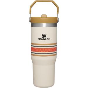 STANLEY IceFlow 2.0 Flip Straw Tumbler with Handle 30 oz | Twist On Lid and Flip Up Straw | Leak Resistant Water Bottle | Insulated Stainless Steel | BPA-Free | Exclusive Toasted Almond(Cream Mesh)