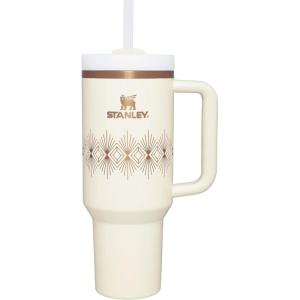 STANLEY Quencher H2.0 Tumbler with Handle and Straw 30 oz | Flowstate 3-Position Lid | Cup Holder Compatible for Travel | Insulated Stainless Steel Cup | BPA-Free | Exclusive Toasted Almond(Cream Gloss Deco)