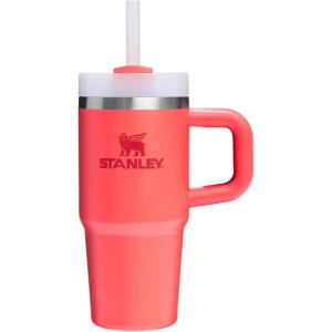 STANLEY Quencher H2.0 Tumbler with Handle and Straw 30 oz | Flowstate 3-Position Lid | Cup Holder Compatible for Travel | Insulated Stainless Steel Cup | BPA-Free | Exclusive Toasted Almond(Hot Coral)