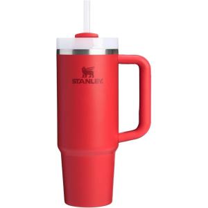 STANLEY Quencher H2.0 Tumbler with Handle and Straw 30 oz | Flowstate 3-Position Lid | Cup Holder Compatible for Travel | Insulated Stainless Steel Cup | BPA-Free | Exclusive Toasted Almond(Chili Red)