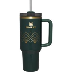 STANLEY Quencher H2.0 Tumbler with Handle and Straw 30 oz | Flowstate 3-Position Lid | Cup Holder Compatible for Travel | Insulated Stainless Steel Cup | BPA-Free | Exclusive Toasted Almond(Forrest Gloss Deco)