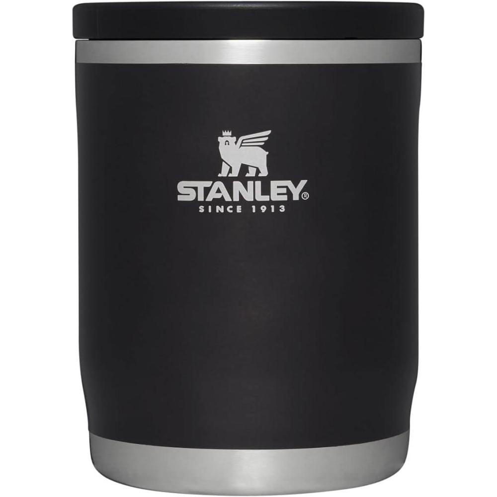 imageStanley Adventure ToGo Food Jar Vacuum Insulated Thermos Food Container Wide Mouth Screw On Lid Packable for Travel Stainless Steel with Leakproof Lid BPAFreeBlack Glow
