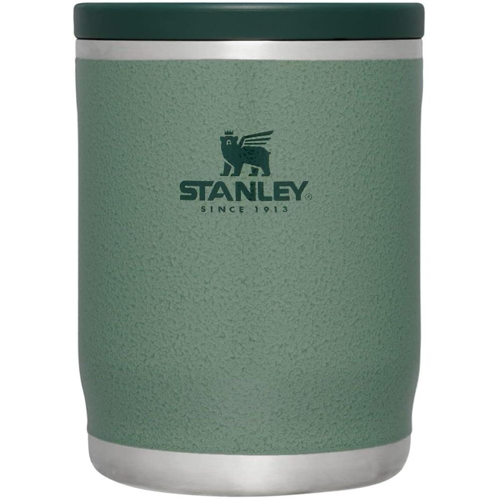 imageStanley Adventure ToGo Food Jar Vacuum Insulated Thermos Food Container Wide Mouth Screw On Lid Packable for Travel Stainless Steel with Leakproof Lid BPAFreeHammertone Green