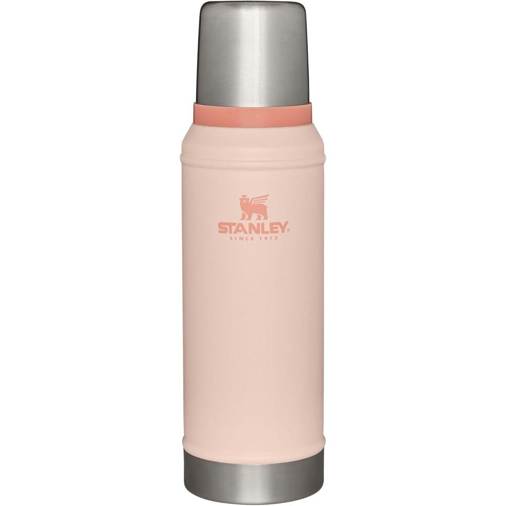 imageStanley Classic Legendary Vacuum Bottle 20 oz  Wide Mouth with Leakproof Cup Lid  Keep Drinks Hot or Cold  Packable for Travel  Insulated Stainless Steel Thermos  BPAFree  Hammertone GreenLimestone