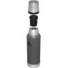 Stanley Classic Legendary Vacuum Bottle 20 oz | Wide Mouth with Leakproof Cup Lid | Keep Drinks Hot or Cold | Packable for Travel | Insulated Stainless Steel Thermos | BPA-Free | Hammertone Green(Charcoal)