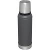 Stanley Classic Legendary Vacuum Bottle 20 oz | Wide Mouth with Leakproof Cup Lid | Keep Drinks Hot or Cold | Packable for Travel | Insulated Stainless Steel Thermos | BPA-Free | Hammertone Green(Charcoal)