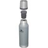 Stanley Classic Legendary Vacuum Bottle 20 oz | Wide Mouth with Leakproof Cup Lid | Keep Drinks Hot or Cold | Packable for Travel | Insulated Stainless Steel Thermos | BPA-Free | Hammertone Green(Hammertone Silver)