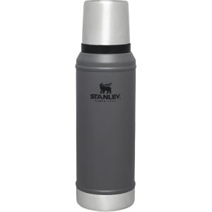 Stanley Classic Legendary Vacuum Bottle 20 oz | Wide Mouth with Leakproof Cup Lid | Keep Drinks Hot or Cold | Packable for Travel | Insulated Stainless Steel Thermos | BPA-Free | Hammertone Green(Charcoal)