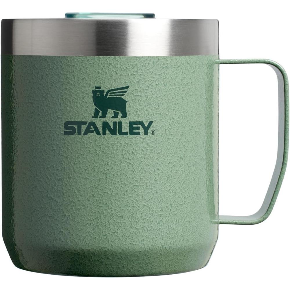 imageSTANLEY Everyday Camp Mug  Drink Through Lid  Cup for Coffee Tea and Drinks  Insulated Stainless Steel Coffee Mug  BPAFreeHammertone Green