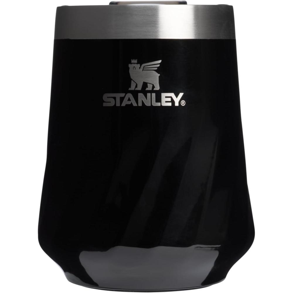 imageSTANLEY Reserve Wine Tumbler  11 oz Stainless Steel Travel Mug For Wine Cocktails Soda  Keeps Drinks Cold for Hours  BPAFree  Exclusive Toasted AlmondBlack Gloss