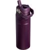 Stanley IceFlow Flip Straw 2.0 Water Bottle 24 oz | Built-In Straw for Travel and Sports | Lightweight and Leak Resistant | Insulated Stainless Steel | BPA-Free | Sienna(Plum)