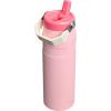 Stanley IceFlow Flip Straw 2.0 Water Bottle 24 oz | Built-In Straw for Travel and Sports | Lightweight and Leak Resistant | Insulated Stainless Steel | BPA-Free | Sienna(Strawberry Cream)