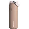 Stanley IceFlow Flip Straw 2.0 Water Bottle 24 oz | Built-In Straw for Travel and Sports | Lightweight and Leak Resistant | Insulated Stainless Steel | BPA-Free | Sienna(Almond Rose)