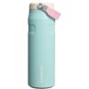 Stanley IceFlow Flip Straw 2.0 Water Bottle 24 oz | Built-In Straw for Travel and Sports | Lightweight and Leak Resistant | Insulated Stainless Steel | BPA-Free | Sienna(Poolside)