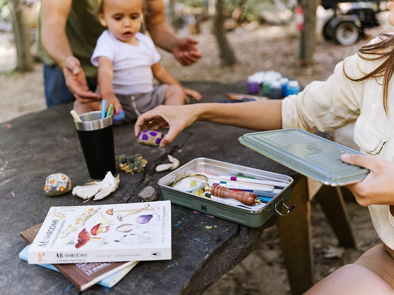 imageSTANLEY Classic Legendary Useful Box 125 qt Metal Snack and Lunch Box Durable Stainless Steel Travel Food Storage Container Hiking Camping School or Work BPAFree Hammertone GreenHammertone Green