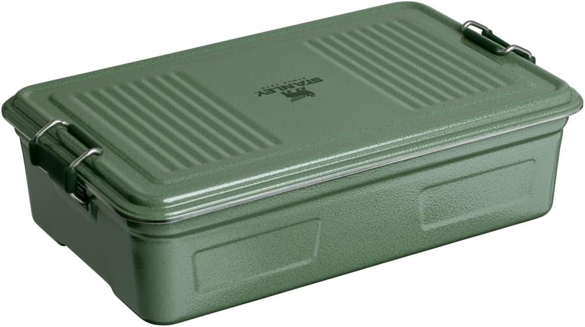 imageSTANLEY Classic Legendary Useful Box 125 qt Metal Snack and Lunch Box Durable Stainless Steel Travel Food Storage Container Hiking Camping School or Work BPAFree Hammertone GreenHammertone Green