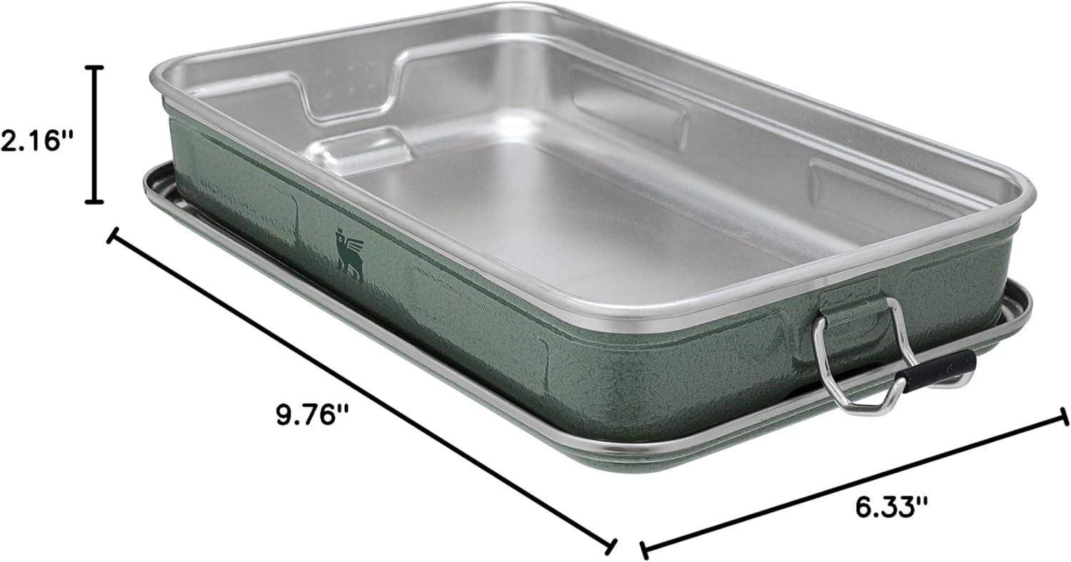 imageSTANLEY Classic Legendary Useful Box 125 qt Metal Snack and Lunch Box Durable Stainless Steel Travel Food Storage Container Hiking Camping School or Work BPAFree Hammertone GreenHammertone Green