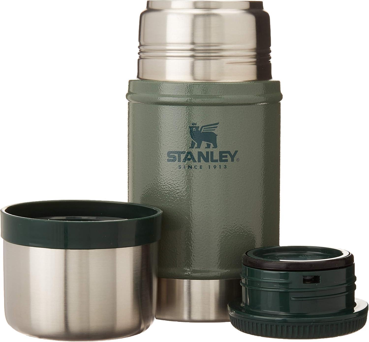 imageSTANLEY Vacuum Insulated Large Food Jar 188 Stainless Steel Food Jar for Cold and Hot Food Soup Thermos with Leak Proof Lid Doubles as Cup Wide Mouth Food ThermosHammertone Green