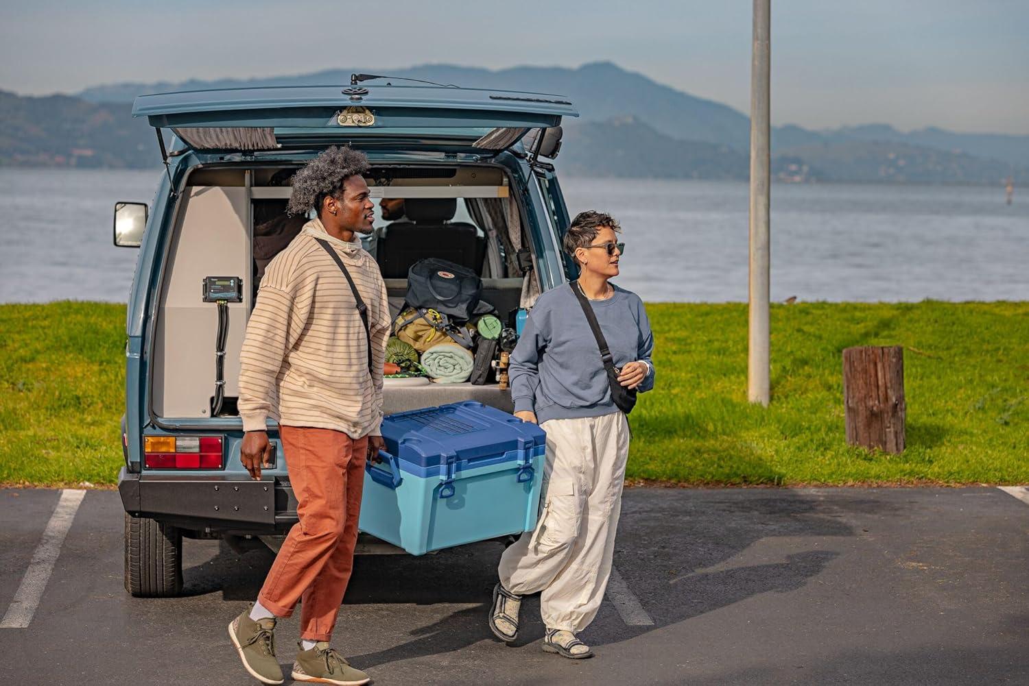 imageStanley Adventure Outdoor Cooler 30 qt Heavy Duty Outdoor Camping Cooler with Easy Carry Side Handles 4 Days Cooling Ice Chest for 40 Cans Flat Top Doubles as Seat BPAFree PoolSycamore