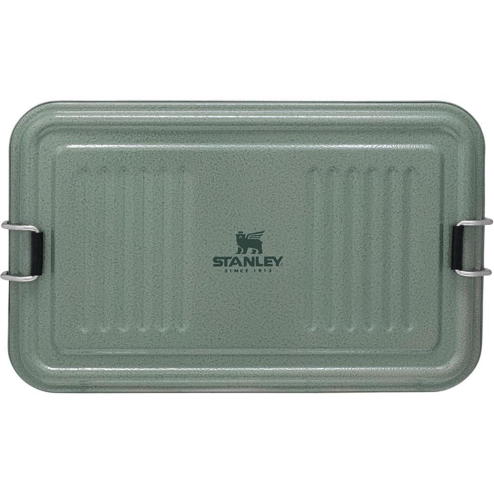 imageSTANLEY Classic Legendary Useful Box 125 qt Metal Snack and Lunch Box Durable Stainless Steel Travel Food Storage Container Hiking Camping School or Work BPAFree Hammertone GreenHammertone Green