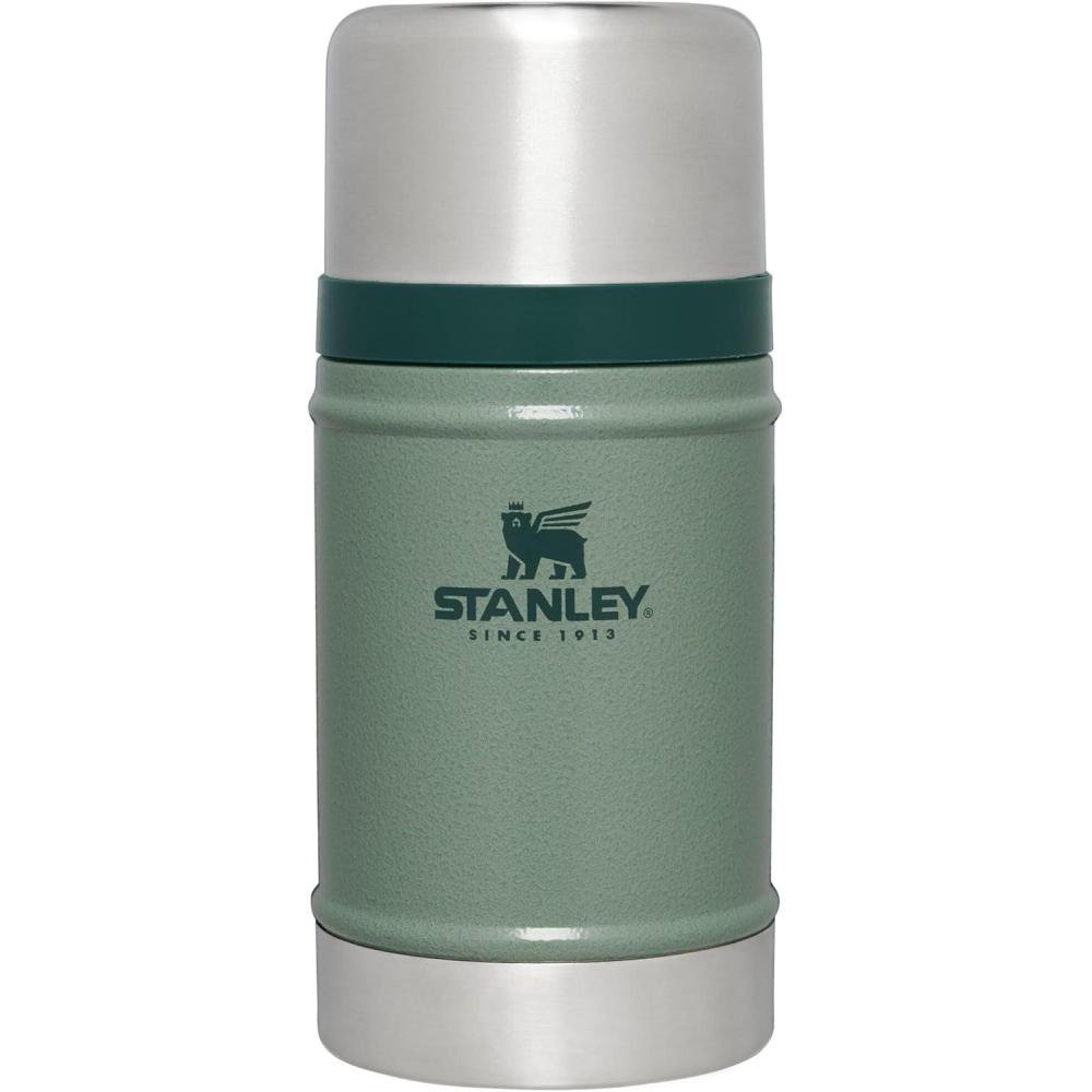 imageSTANLEY Vacuum Insulated Large Food Jar 188 Stainless Steel Food Jar for Cold and Hot Food Soup Thermos with Leak Proof Lid Doubles as Cup Wide Mouth Food ThermosHammertone Green