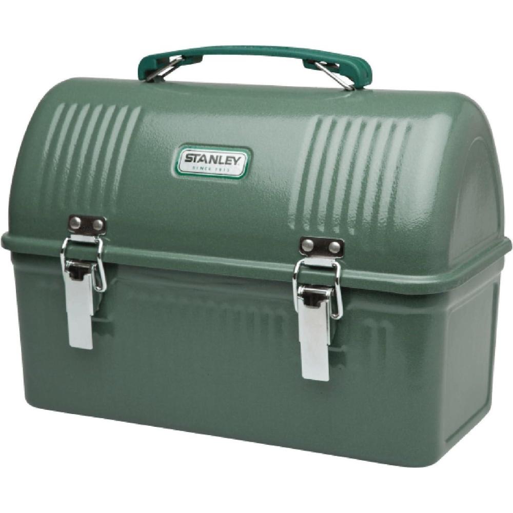 imageStanley Classic Lunch Box 10 qt  Vintage Metal Lunchbox  Durable Meal Container with Handle and Latch  Stores Food Drinks Thermos Water BottleHammertone Green