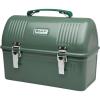 Stanley Classic Lunch Box 10 qt | Vintage Metal Lunchbox | Durable Meal Container with Handle and Latch | Stores Food, Drinks, Thermos, Water Bottle(Hammertone Green)