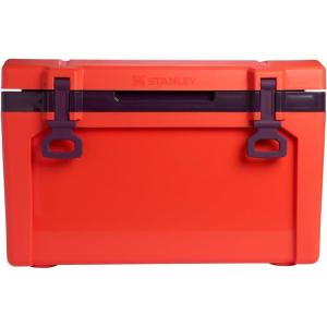 Stanley Adventure Outdoor Cooler 30 qt | Heavy Duty Outdoor Camping Cooler with Easy Carry Side Handles | 4 Days Cooling Ice Chest for 40 Cans | Flat Top Doubles as Seat | BPA-Free | Pool(Tigerlily Plum)