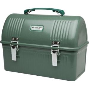 Stanley Classic Lunch Box 10 qt | Vintage Metal Lunchbox | Durable Meal Container with Handle and Latch | Stores Food, Drinks, Thermos, Water Bottle(Hammertone Green)