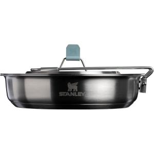 Stanley Wildfare Core 12-Piece Stainless Steel Fry Pan Cook Set | 1 qt Fry Pan with Fold & Lock Handle | Plates, Utensils, Spatula | Camping Essentials for Your Camp Kitchen | BPA-Free