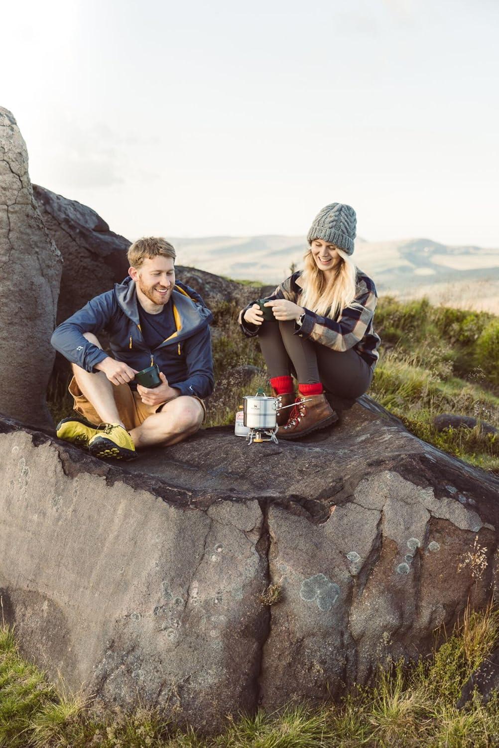 imageStanley Wildfare Go Two Bowl Mess Kit 8pc Portable Pot amp Cookware Set 125qt Stainless Steel Pot wLocking Handle Lid 2 Bowls amp SporksShale Charcoal