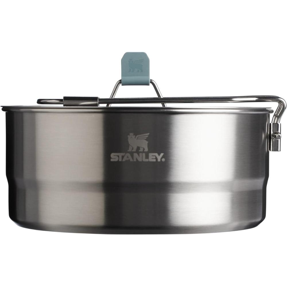 imageStanley Wildfare Core Saucepan Cookset 6Pc Stainless Steel Cookware 2qt Saucepan wLid Cutting Board Trivet amp Spoons Induction Cookware Camping Essentials2 Quarts