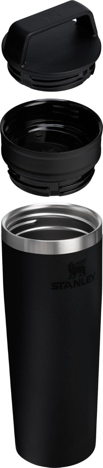 imageSTANLEY Cafe To Go Travel Mug 16 oz Leakproof TwoPart Drink Through Lid Tumbler Cup for Coffee Tea and Drinks Insulated Stainless Steel Coffee Mug BPAFree Cream GlossBlack 20