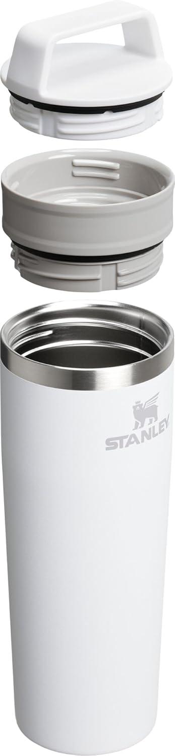 imageSTANLEY Cafe To Go Travel Mug 16 oz Leakproof TwoPart Drink Through Lid Tumbler Cup for Coffee Tea and Drinks Insulated Stainless Steel Coffee Mug BPAFree Cream GlossFrost