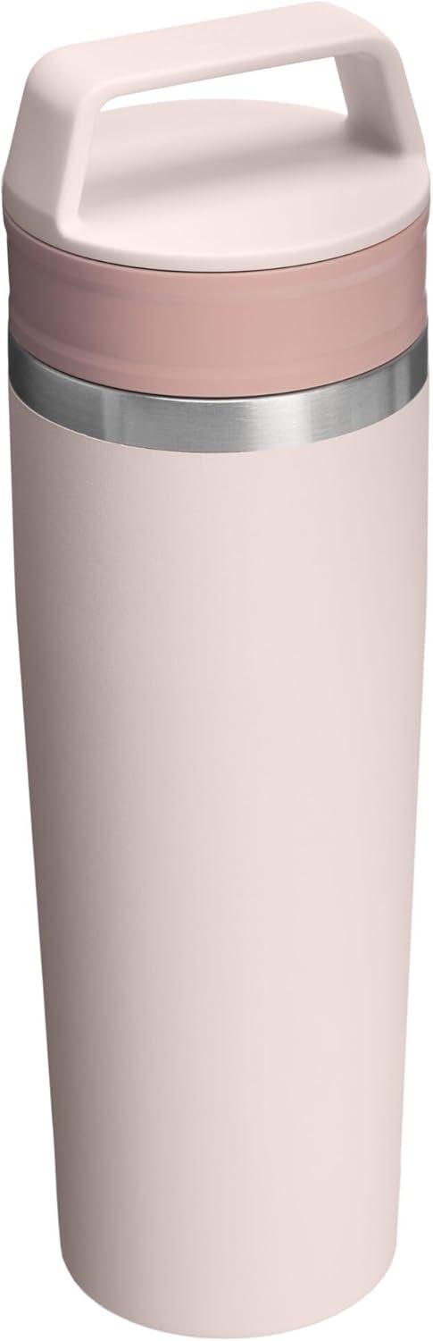 imageSTANLEY Cafe To Go Travel Mug 16 oz Leakproof TwoPart Drink Through Lid Tumbler Cup for Coffee Tea and Drinks Insulated Stainless Steel Coffee Mug BPAFree Cream GlossRose Quartz