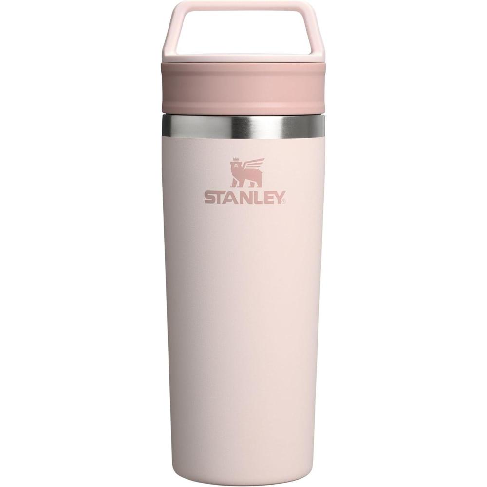 imageSTANLEY Cafe To Go Travel Mug 16 oz  Leakproof TwoPart Drink Through Lid  Tumbler Cup for Coffee Tea and Drinks  Insulated Stainless Steel Coffee Mug  BPAFree  Cream GlossRose Quartz