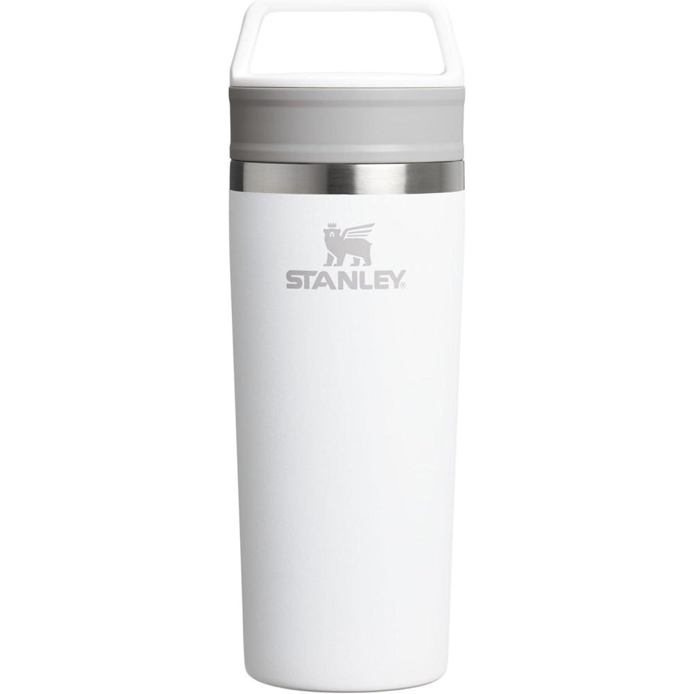 imageSTANLEY Cafe To Go Travel Mug 16 oz Leakproof TwoPart Drink Through Lid Tumbler Cup for Coffee Tea and Drinks Insulated Stainless Steel Coffee Mug BPAFree Cream GlossFrost