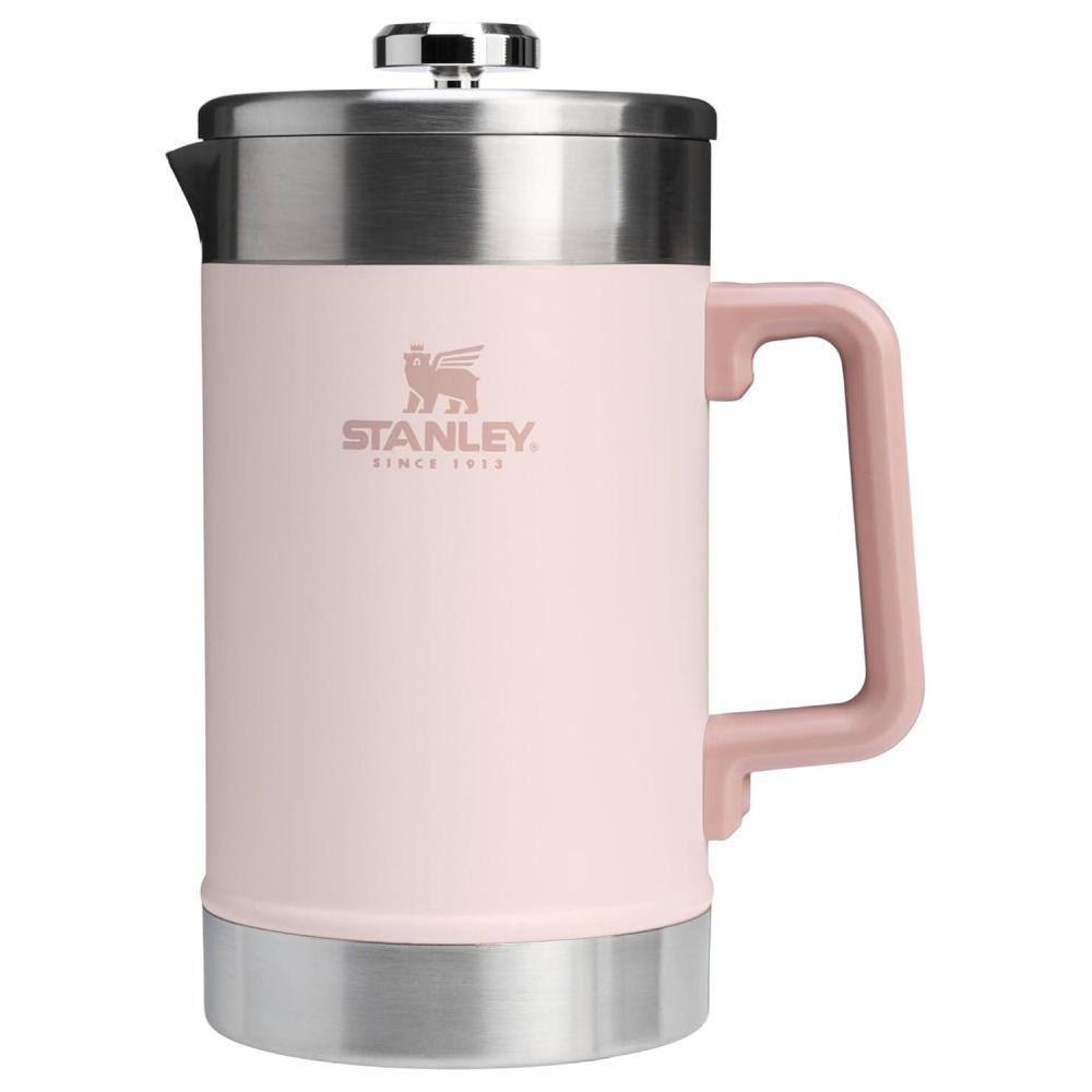 imageSTANLEY Classic StayHot French Press Coffee Maker 48 oz 5 Minute Brew 4 Hours Hot Mesh Filter for Coffee Grounds Insulated Stainless Steel French Press BPAFree Rose QuartzRose Quartz