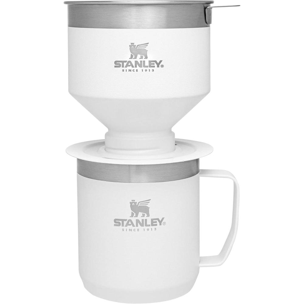 imageSTANLEY Perfect Brew Pour Over Set  12 oz Camp Mug with Lid Included  Drip Coffee Maker with Reusable Filter  Insulated Stainless Steel  BPAFree  Black 20Polar