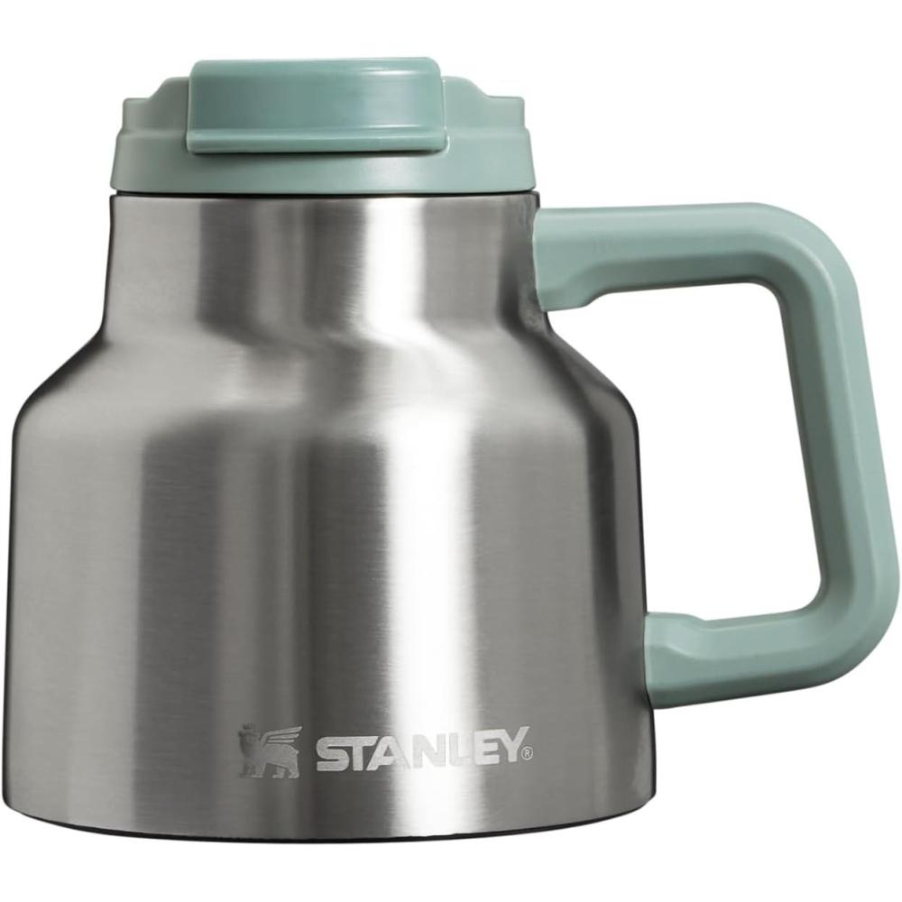 imageSTANLEY ToughToTip Admirals Mug 20 oz  Twiston Flip Open Lid  Wide Body with NonSkid Rubber Base  Insulated Stainless Steel Coffee Cup  BPAFreeStainless Steel Shale