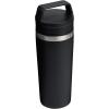 STANLEY Cafe To Go Travel Mug 16 oz | Leakproof Two-Part Drink Through Lid | Tumbler Cup for Coffee, Tea and Drinks | Insulated Stainless Steel Coffee Mug | BPA-Free | Cream Gloss(Black 2.0)