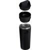 STANLEY Cafe To Go Travel Mug 16 oz | Leakproof Two-Part Drink Through Lid | Tumbler Cup for Coffee, Tea and Drinks | Insulated Stainless Steel Coffee Mug | BPA-Free | Cream Gloss(Black 2.0)