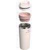 STANLEY Cafe To Go Travel Mug 16 oz | Leakproof Two-Part Drink Through Lid | Tumbler Cup for Coffee, Tea and Drinks | Insulated Stainless Steel Coffee Mug | BPA-Free | Cream Gloss(Rose Quartz)