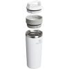 STANLEY Cafe To Go Travel Mug 16 oz | Leakproof Two-Part Drink Through Lid | Tumbler Cup for Coffee, Tea and Drinks | Insulated Stainless Steel Coffee Mug | BPA-Free | Cream Gloss(Frost)